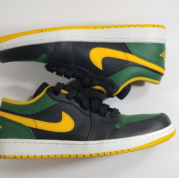 Nike Air Jordan 1 Low Green Gold 9.5 - Picture 3 of 8